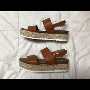 Tan Espadrille Wedge Sandal